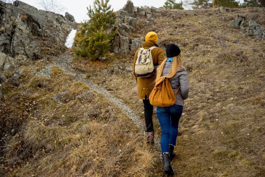 People hiking to improve their posture and health